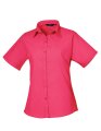 Dames blouse korte mouw Premier PR302 HOT PINK